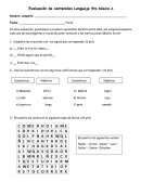 Evaluación de contenidos Lenguaje 4to básico A