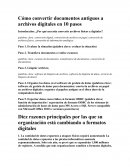 Cómo convertir documentos antiguos a archivos digitales en 10 pasos