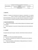 Programa mantención, equipos y herramientas