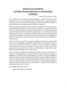 Actores delincuenciales vs psicologia criminal