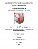 Análisis de la empresa Car Wash “EL PIRATA” sobre el registro de sus operaciones contables y la elaboración de los estados financieros