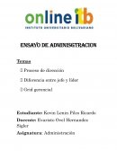 Ensayo Administrativo. Proceso de dirección. Diferencia entre jefe y líder. Grid gerencial