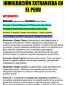 Inmigración extranjera en el Perú