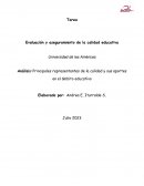 Evaluación y aseguramiento de la calidad educativa