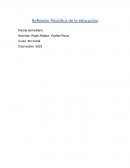 Reflexión filosófica de la educación