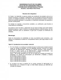 Contabilidad sistematizada Syscafe. Página 1