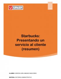 Starbucks: Presentando un servicio al cliente. Página 1