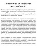 Las Causas de un conflicto en una convivencia