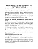 The importance of english in school and its future advantage
