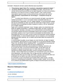 Actividad Redacción de texto usando diferentes tipos de párrafos. Página 1