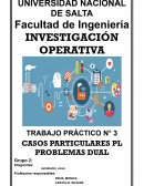 Trabajo práctico N° 3 Casos particulares pl problemas dual