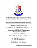 Administración de RRHH. Manual de organización y departamento