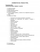 Lineamiento de trabajo