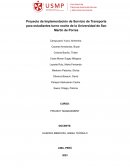 Proyecto Implementación del Servicio de Transporte para estudiantes del turno noche de la Universidad San Martín de Porres