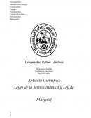Leyes de la Termodinámica y Ley de Margalef
