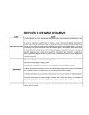 Dirección y liderazgo educativo