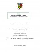 Problemas dentro de la interpretación del derecho
