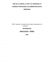 Desarrollo e importancia de los hábitos responsables en el profesional. Página 1