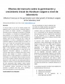 Efectos del mercurio sobre la germinación y crecimiento inicial de Hordeum vulgare a nivel de laboratorio