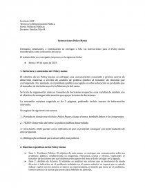 Evaluación de Policy Memo. Página 1