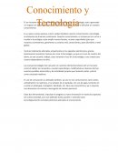 Conocmiento y Tecnologia