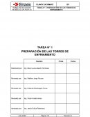 Tarea N° 1 Preparación de las torres de enfriamiento