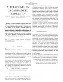 Alteraciones en la calidad del concreto
