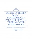 ¿Qué es la teoría social posmoderna?