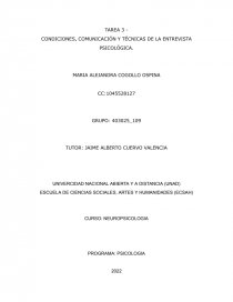 Condiciones, comunicación y técnicas de la entrevista. Página 1