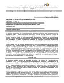 Proceso: Gestión de programas académicos. Página 1