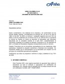 Modelo de informe comercial Arba Colombia S.A.S