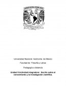 Escrito sobre el conocimiento y la investigación científica