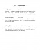 ¿Para ti qué es la salud?