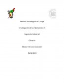 Investigación de las Operaciones. Glosario