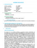 Evaluación psicológica requerida por el profesor a cargo del curso de pruebas psicológicas I