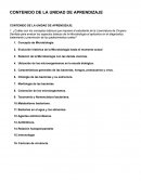 Contenido de la unidad de aprendizaje Microbiología