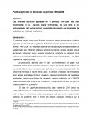 Política agrícola en México en el periodo 1980-2006