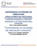 Fomentando el concepto de educación inclusiva