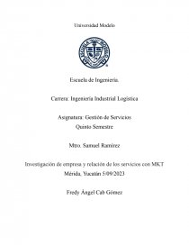 Investigación de empresa y relación de los servicios con MKT. Página 1