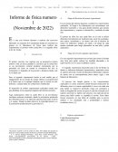 Informe de física: caída libre y la ley de Hooke