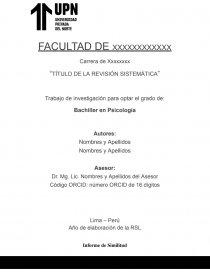 Título de la revisión sistemática. Página 1