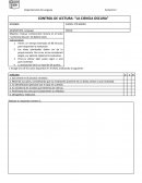 Control de lectura, La Ciencia Oscura