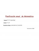 Planificación anual de Matemática. Grado: 2°