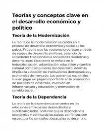 Teorías y conceptos clave en el desarrollo económico y político. Página 1