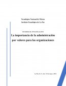 La importancia de la administración por valores para las organizaciones