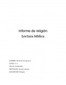 Informe de religión. Lectura bíblica