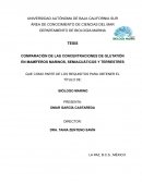 Comparación de las concentraciiones de glutatión en mamíferos marinos, semiacuáticos y terrestres