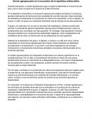 Sector agropecuario en la economía de la república aristocrática