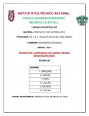 Ensayo de corrosion en acero grado maquinaria 8620