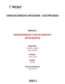 Informe de LAB1 Reconocimiento y uso de equipos e instrumentos